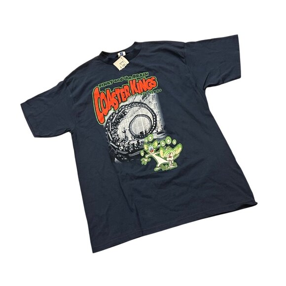 Rare Vintage 1997 Pinky and the Brain Coaster Kings Six Flags T-Shirt Men's XL - Picture 3 of 8